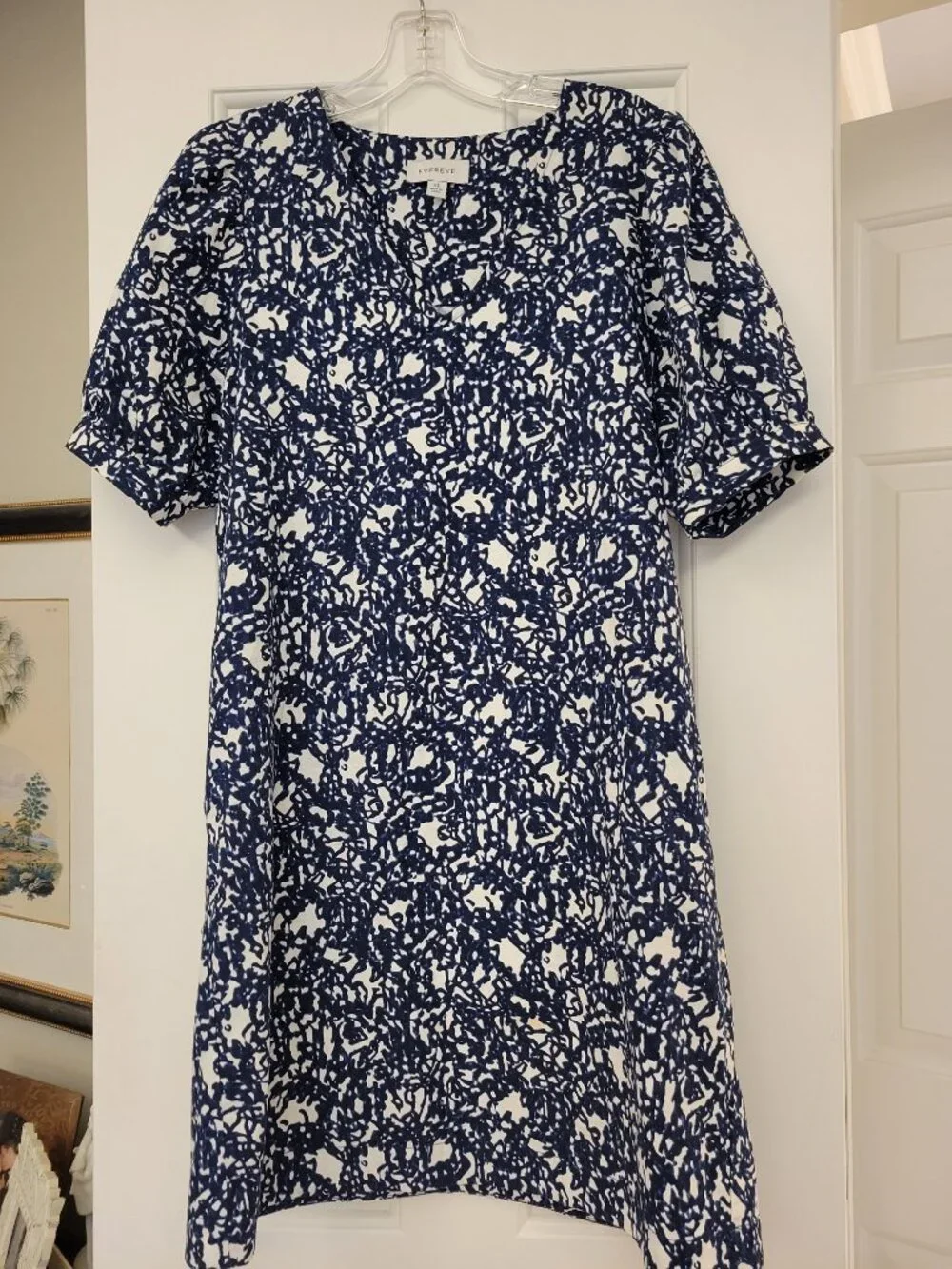 Evereve Shay Mini Dress  Navyprint - Size xs - Picture 2 of 5